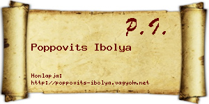 Poppovits Ibolya névjegykártya